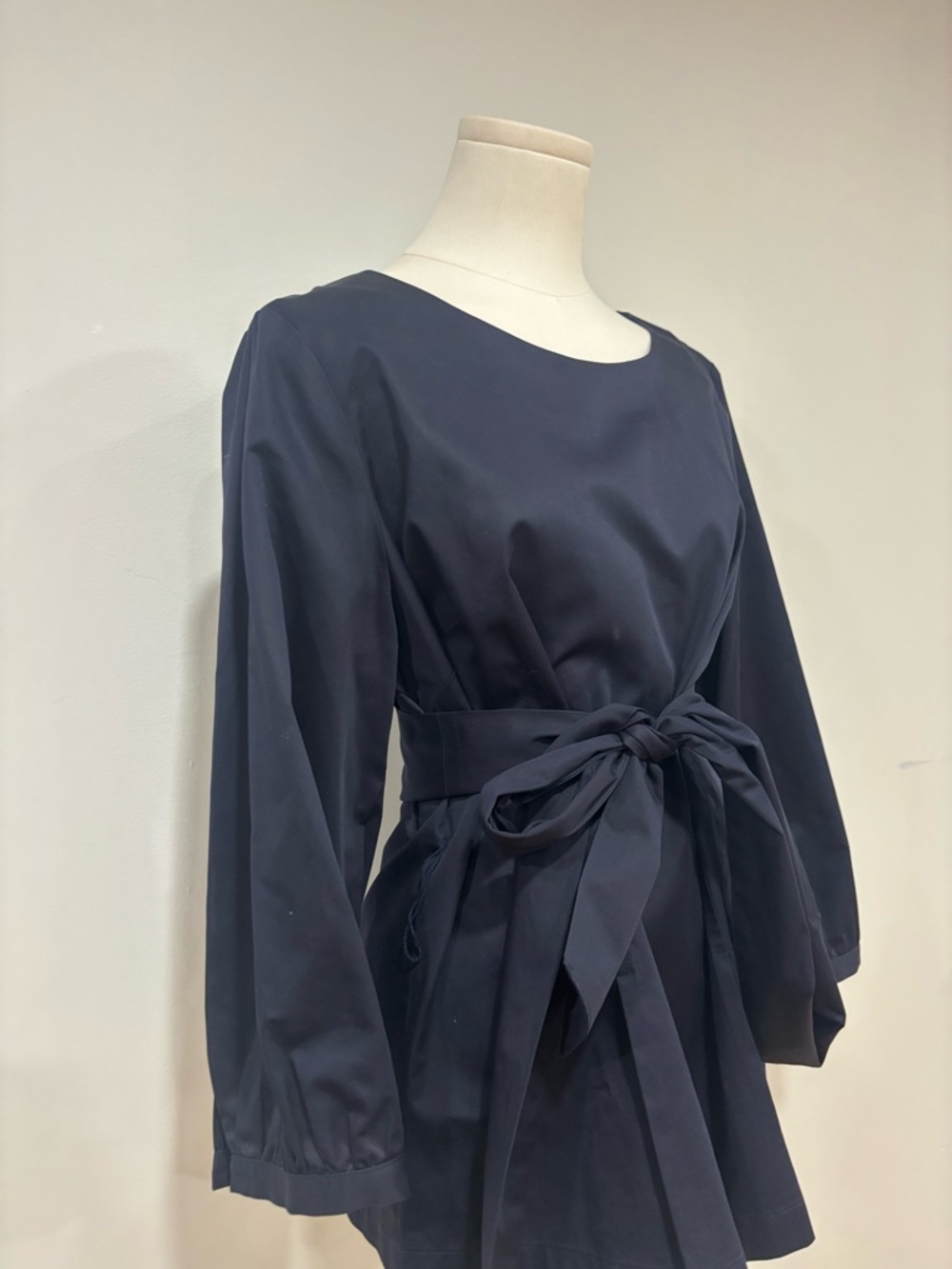 Boden Navy Long-Sleeve Tie-Waist shirt - Picture 3 of 4
